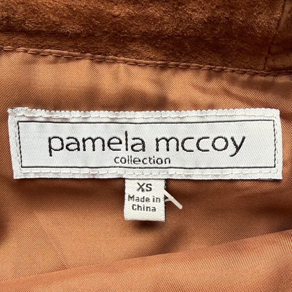 Pamela McCoy 100% Leather Fringe Midi Skirt Brown size XS Western Boho Vintage - Picture 4 of 8